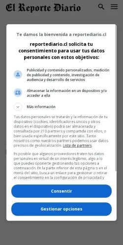 Pré-visualização do site El Reporte Diario, meio de Espanha para artigos patrocinados