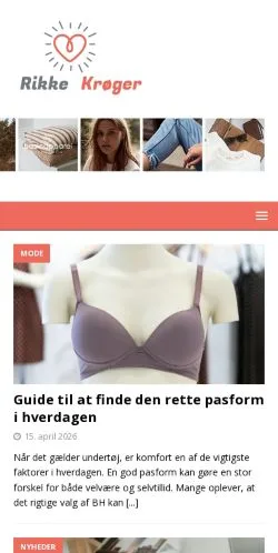 Anteprima del sito Rikke Kroeger, media di Danimarca per articoli sponsorizzati
