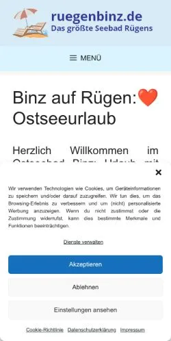 Anteprima del sito Binz Rügen, media di Germania per articoli sponsorizzati