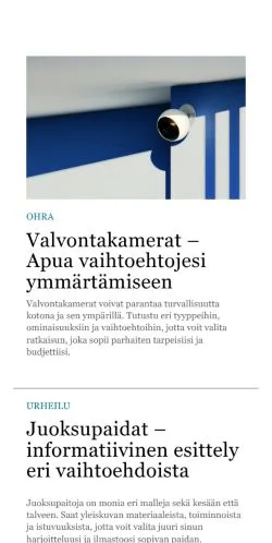 Preview of the setyyppi.fi website, a media outlet in Finland for sponsored articles
