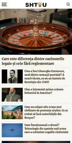 Anteprima del sito Shtiu, media di Romania per articoli sponsorizzati