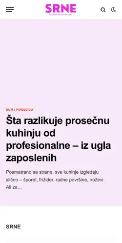 Voorbeeld van de site Srne, medium uit Kroatië voor gesponsorde artikelen