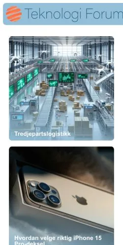 Anteprima del sito Teknologi Forum, media di Norvegia per articoli sponsorizzati