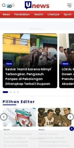 Podgląd witryny Unews, medium z kraju Indonezja do artykułów sponsorowanych