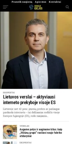 Anteprima del sito Versloidejos, media di Lituania per articoli sponsorizzati
