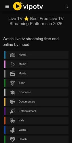 Preview of the VipoTV website, a media outlet in United States for sponsored articles
