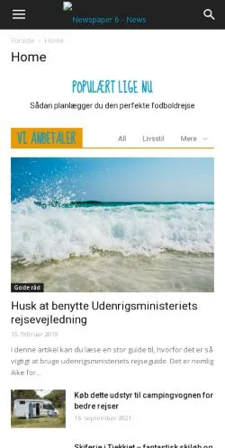 Anteprima del sito VoresRejse.dk, media di Danimarca per articoli sponsorizzati