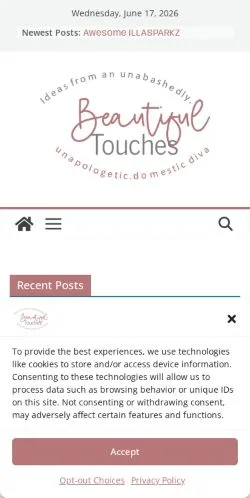 Anteprima del sito Beautiful Touches, media di Stati Uniti per articoli sponsorizzati