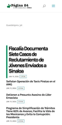 Anteprima del sito Página 24 Jalisco, media di Messico per articoli sponsorizzati