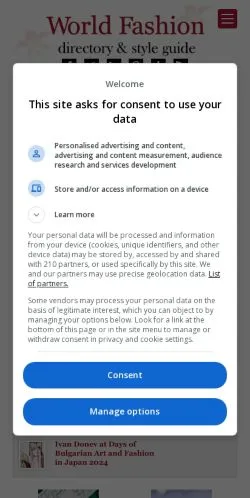 Anteprima del sito World Fashion Directory, media di Stati Uniti per articoli sponsorizzati