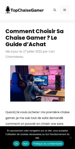 Anteprima del sito TopChaiseGamer, media di Francia per articoli sponsorizzati