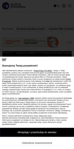 Anteprima del sito Gazeta Pomorska, media di Polonia per articoli sponsorizzati