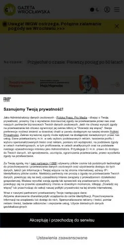 Podgląd witryny Gazeta Wrocławska, medium z kraju Polska do artykułów sponsorowanych