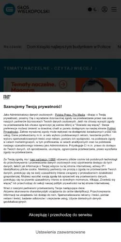 Anteprima del sito Głos Wielkopolski, media di Polonia per articoli sponsorizzati