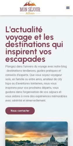 Anteprima del sito Accueil › Mon Séjour Ailleurs, media di Francia per articoli sponsorizzati