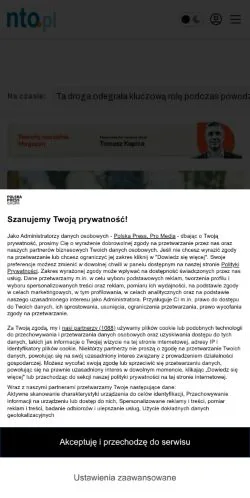Förhandsvisning av webbplatsen Nowa Trybuna Opolska, medium i Polen för sponsrade artiklar