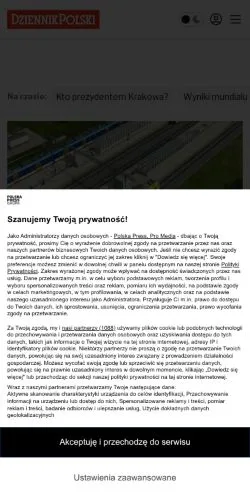 Anteprima del sito Dziennik Polski, media di Polonia per articoli sponsorizzati