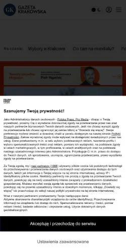 Anteprima del sito Gazeta Krakowska, media di Polonia per articoli sponsorizzati
