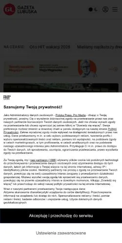 Anteprima del sito Gazeta Lubuska, media di Polonia per articoli sponsorizzati
