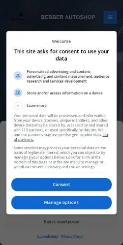 Anteprima del sito Bebber Autoshop, media di Paesi Bassi per articoli sponsorizzati