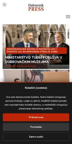 Anteprima del sito Dubrovnik Press, media di Croazia per articoli sponsorizzati