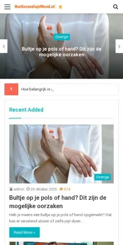 스폰서 기사용 네덜란드 매체 Hoegezondisjouwmond 사이트 미리보기