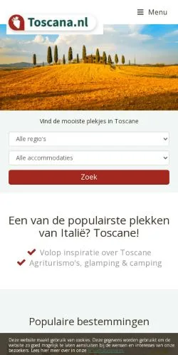 Anteprima del sito Toscana, media di Paesi Bassi per articoli sponsorizzati