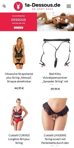 Anteprima del sito 1a-Dessous, media di Germania per articoli sponsorizzati
