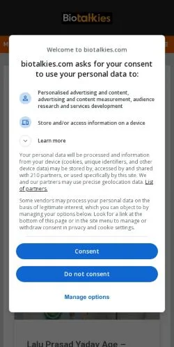 Anteprima del sito Bio Talkies, media di Stati Uniti per articoli sponsorizzati