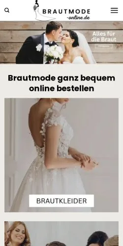 Podgląd witryny Brautmode-Online, medium z kraju Niemcy do artykułów sponsorowanych