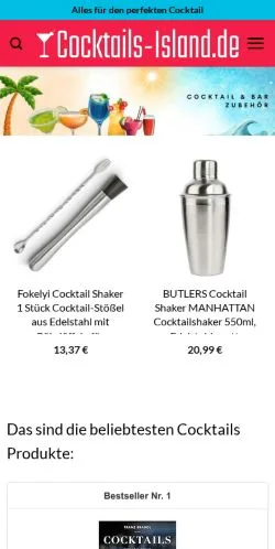 Anteprima del sito Cocktails-Island, media di Germania per articoli sponsorizzati