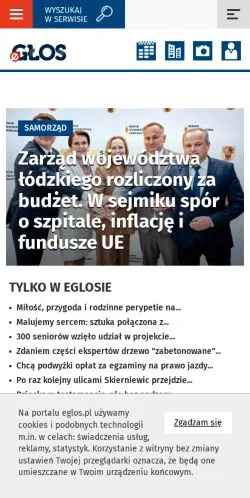 Preview of the Głos website, a media outlet in Poland for sponsored articles
