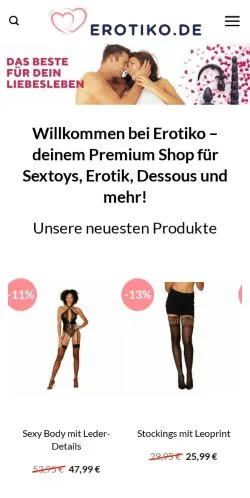 Voorbeeld van de site Erotiko, medium uit Duitsland voor gesponsorde artikelen