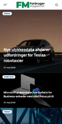 Podgląd witryny Forbrugermagasinet, medium z kraju Dania do artykułów sponsorowanych