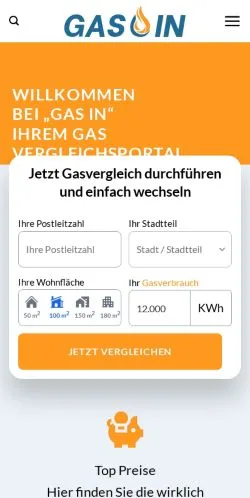 Anteprima del sito GAS IN, media di Germania per articoli sponsorizzati