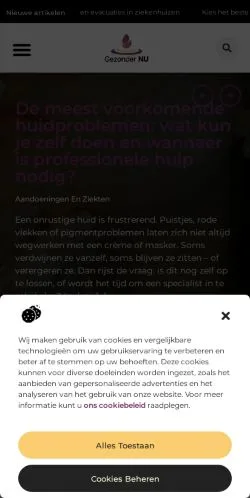 Podgląd witryny Gezondernu, medium z kraju Holandia do artykułów sponsorowanych