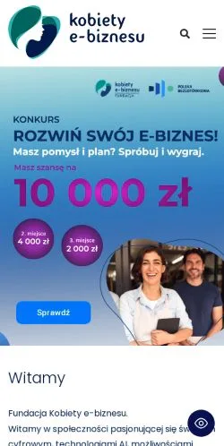 Anteprima del sito Kobiety E-Biznesu, media di Polonia per articoli sponsorizzati