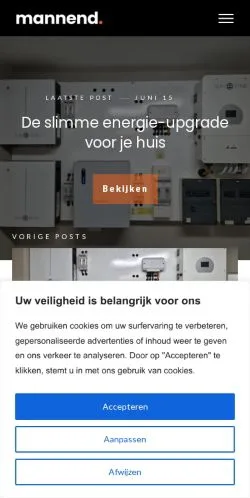 Förhandsvisning av webbplatsen Mannend, medium i Nederländerna för sponsrade artiklar