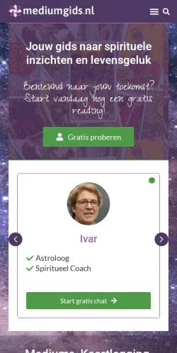 Voorbeeld van de site Mediumgids, medium uit Nederland voor gesponsorde artikelen