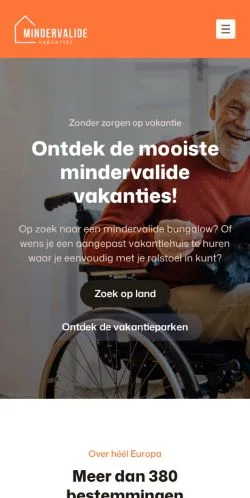 Anteprima del sito Mindervalide Vakantiehuis, media di Paesi Bassi per articoli sponsorizzati