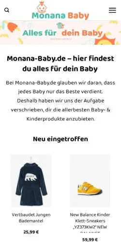 Podgląd witryny Monana Baby, medium z kraju Niemcy do artykułów sponsorowanych
