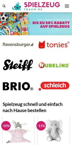 Vista previa del sitio Spielzeug-Traum, medio de Alemania para artículos patrocinados
