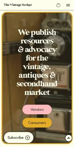 Anteprima del sito The Vintage Seeker, media di Canada per articoli sponsorizzati