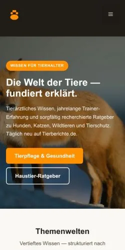 スポンサード記事向けのドイツメディア、Tierberichteのサイトプレビュー