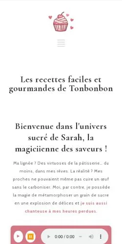 Anteprima del sito Tonbonbon Gourmand, media di Francia per articoli sponsorizzati
