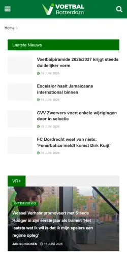 Anteprima del sito VoetbalRotterdam, media di Paesi Bassi per articoli sponsorizzati