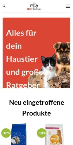 スポンサード記事向けのドイツメディア、Zoohomeのサイトプレビュー