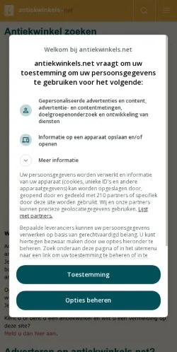 Anteprima del sito Antiekwinkels, media di Paesi Bassi per articoli sponsorizzati