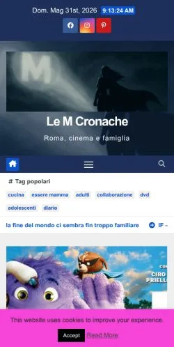 Förhandsvisning av webbplatsen Le M Cronache, medium i Italien för sponsrade artiklar