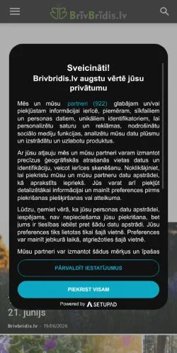 Podgląd witryny BrīvBrīdis, medium z kraju Wielka Brytania do artykułów sponsorowanych